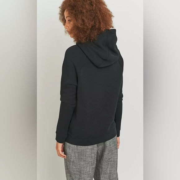 Nike Women’s Hoodie Funnel Neck Black White Logo Pullover Sweatshirt M Medium - Picture 2 of 6